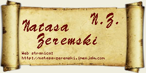 Nataša Zeremski vizit kartica